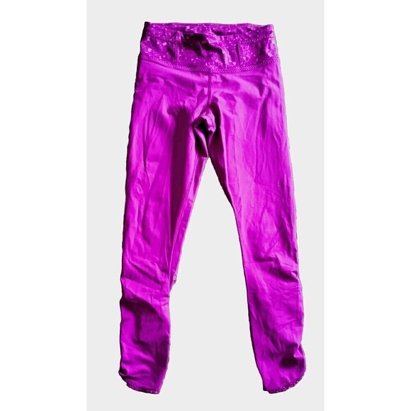 Lululemon Leggings Purple Size 4 High Rise Dynamite Condition Ankle Crop Ruched - Picture 1 of 9